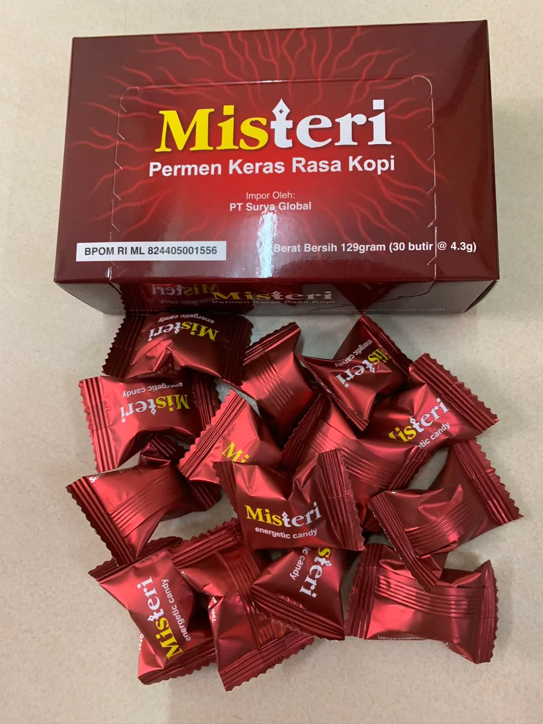 印尼红糖 Misteri Candy 人參咖啡糖 咖啡糖 耐力糖 30/1盒 香港現貨正品 2 印尼红糖 Misteri Candy 人參咖啡糖 咖啡糖 耐力糖 30/1盒 香港現貨正品 - Image 2